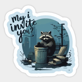 Racoon Invitation Sticker